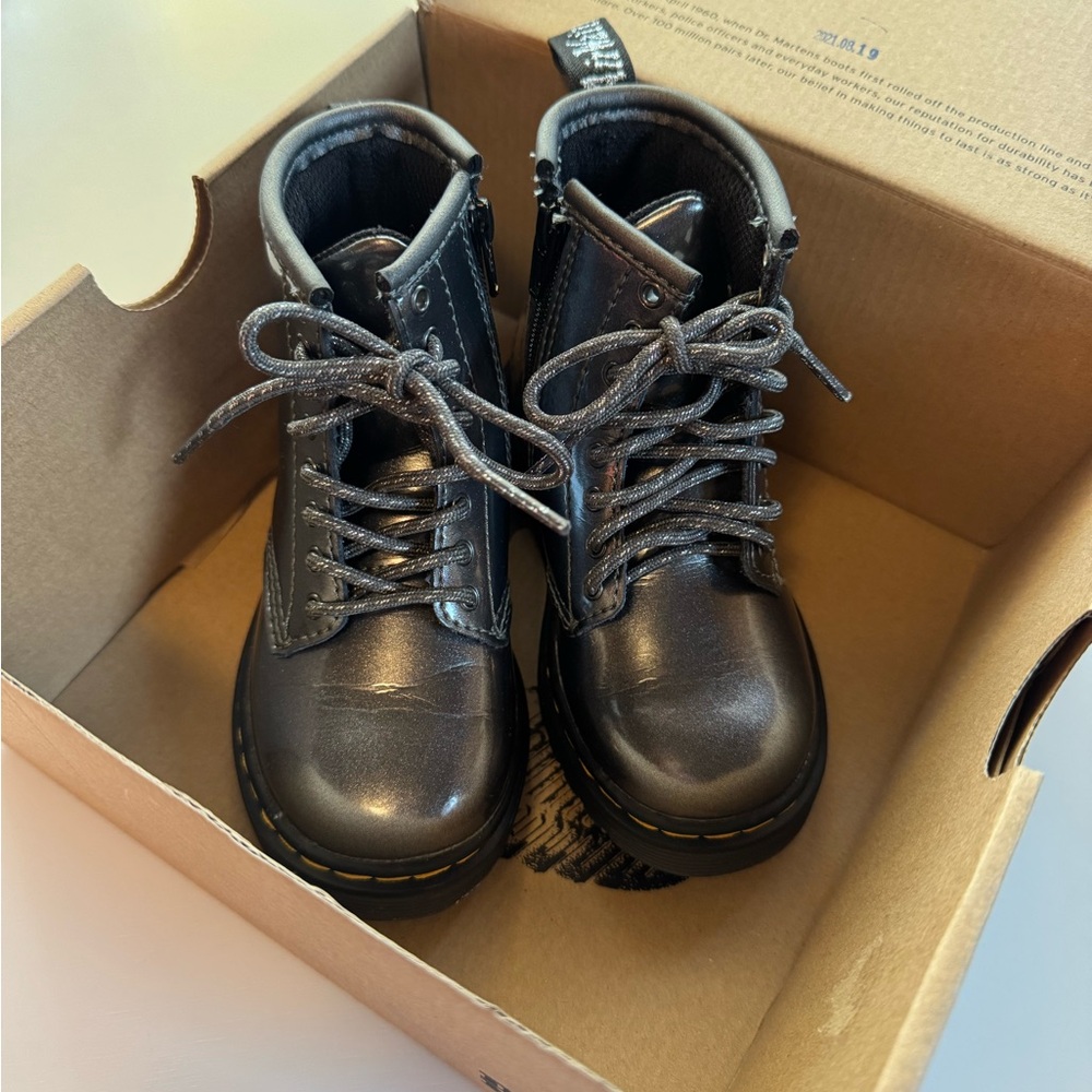 Dr. Martens Gunmetal Spark Toddler Boots